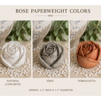 Large Rose Paperweight Statue | Faux Concrete Rose