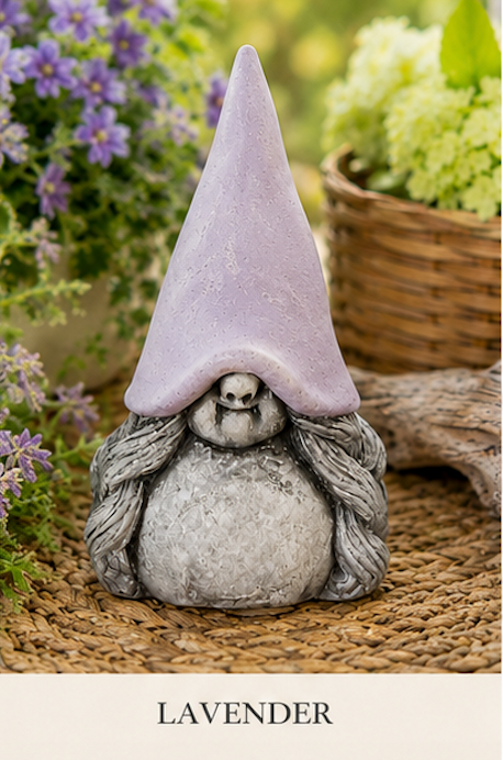 Garden Gnome with Braided Pigtails | Concrete Statue Gnome Figurine