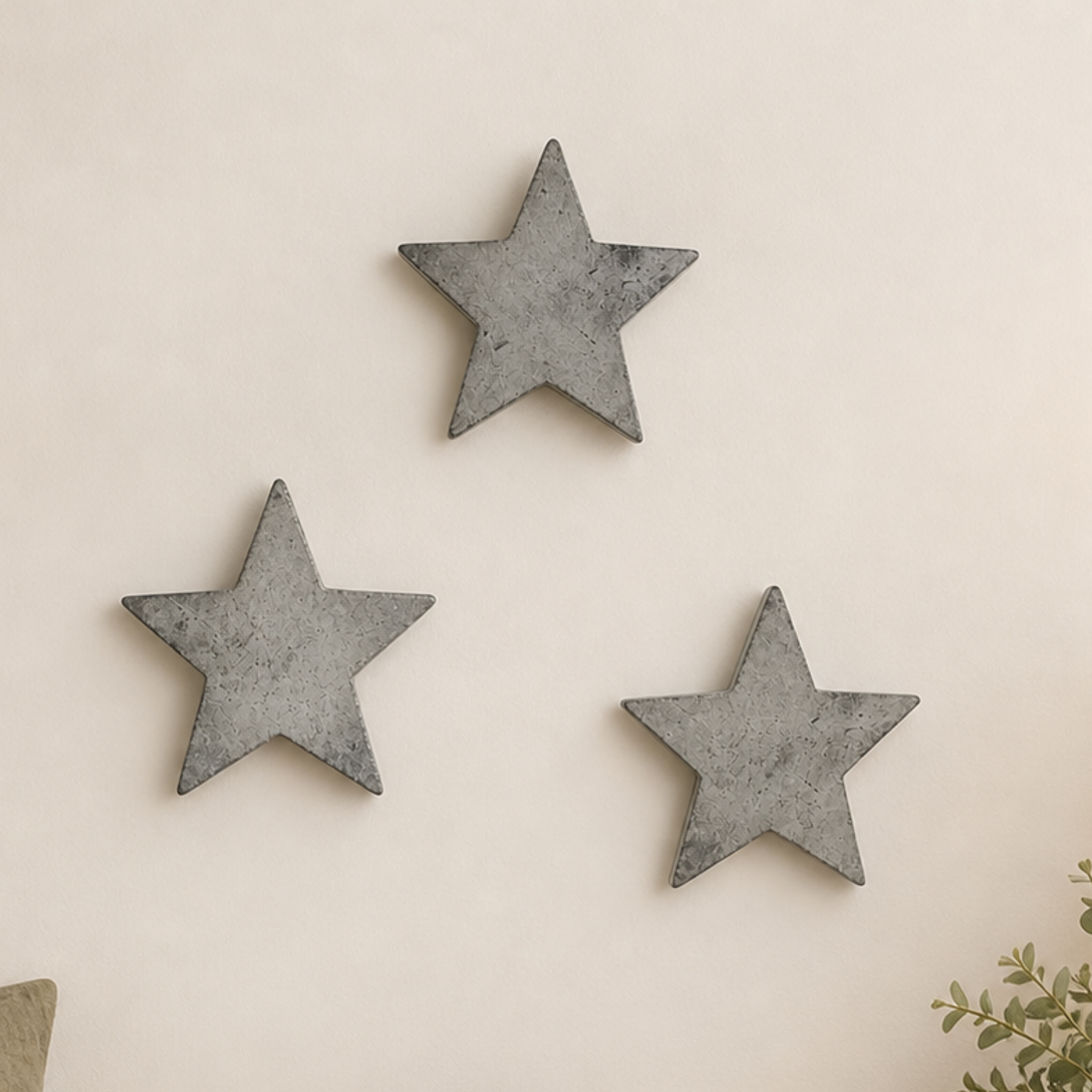 Concrete Wall Stars | Rustic Star Set Wall Hanging