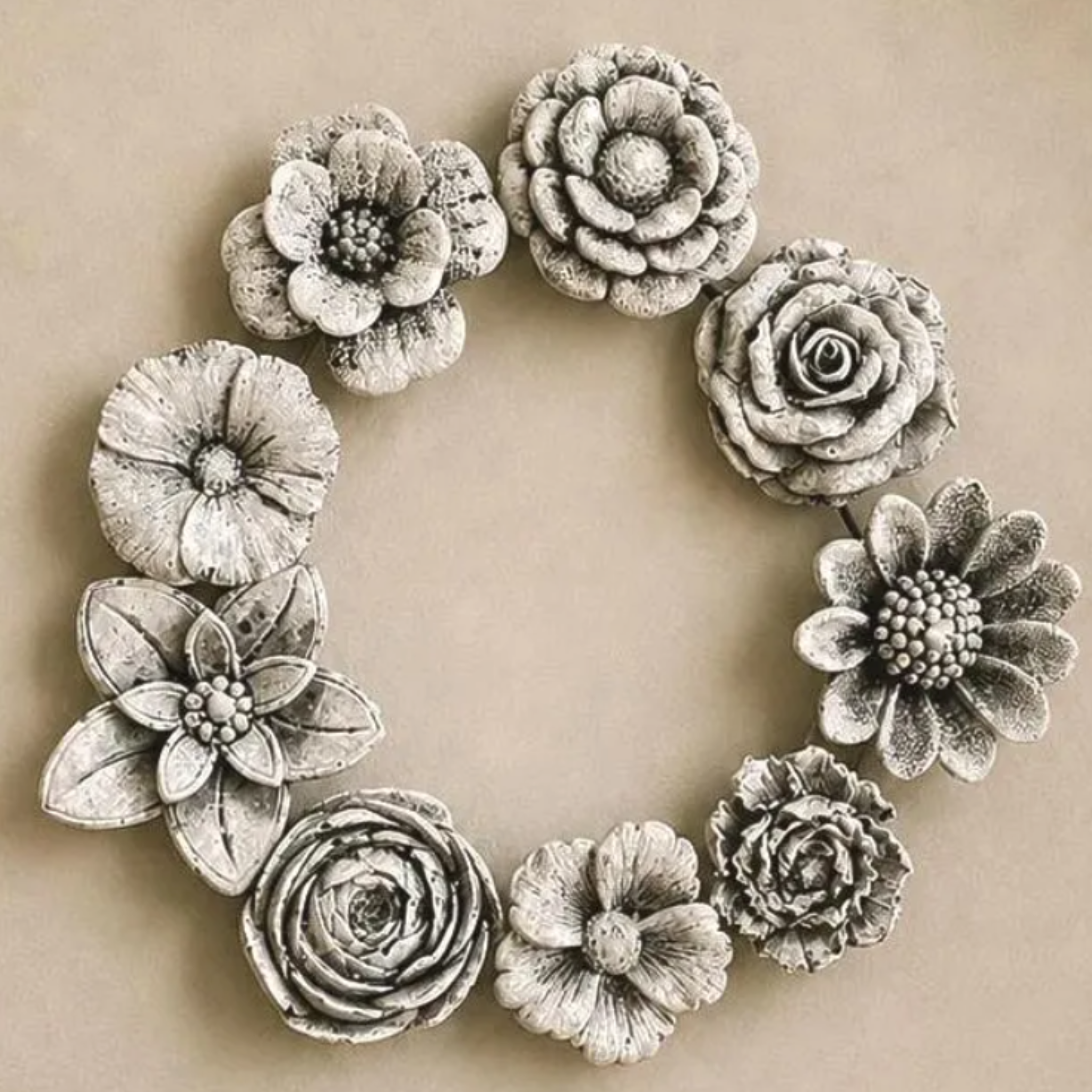 Concrete Wall Flowers | Faux Flowers Hanging