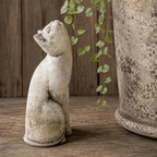 Moon Gazing Cat Statue | Concrete Cat Figurine
