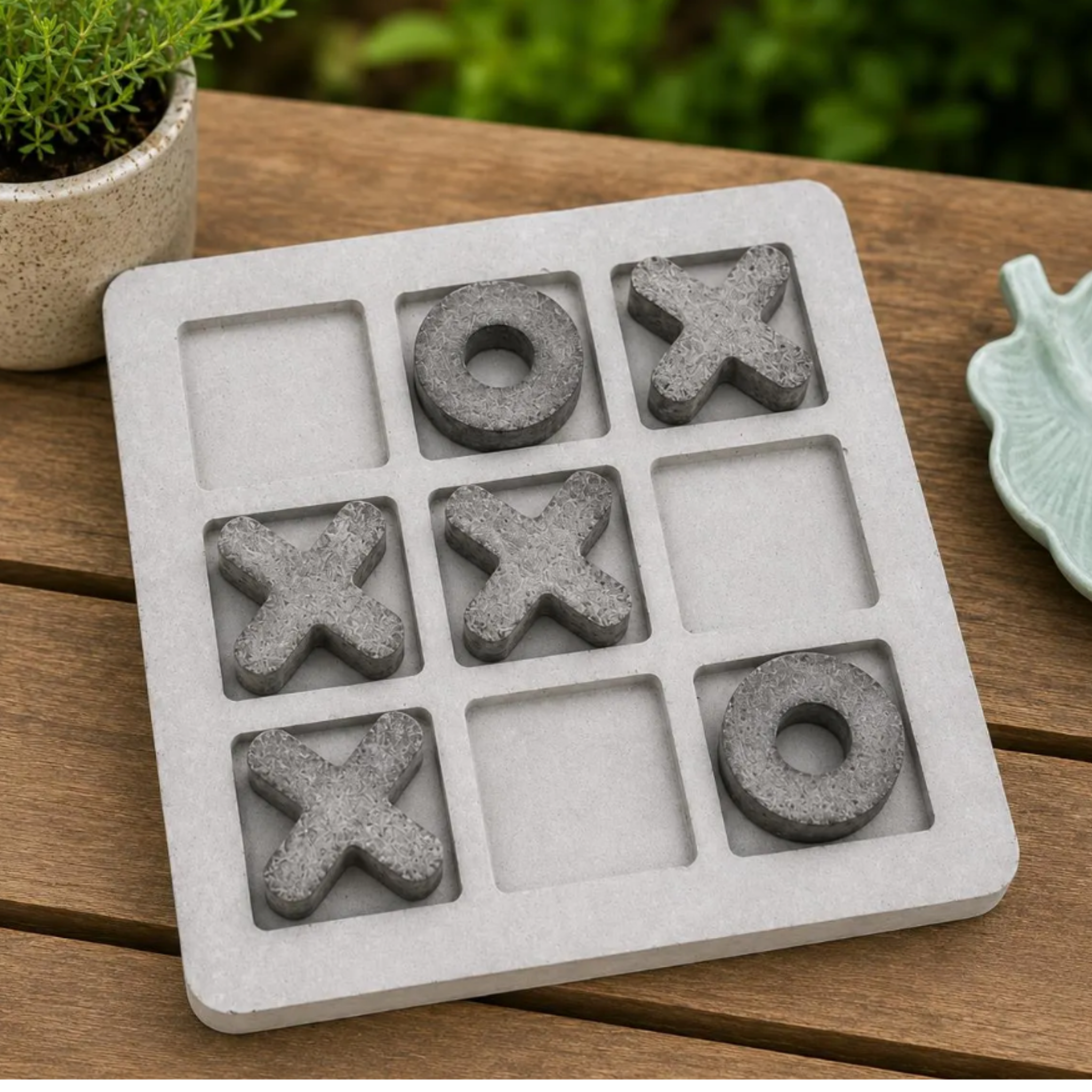 Concrete Tic Tac Toe Board | Outdoor Games | Rustic Decor