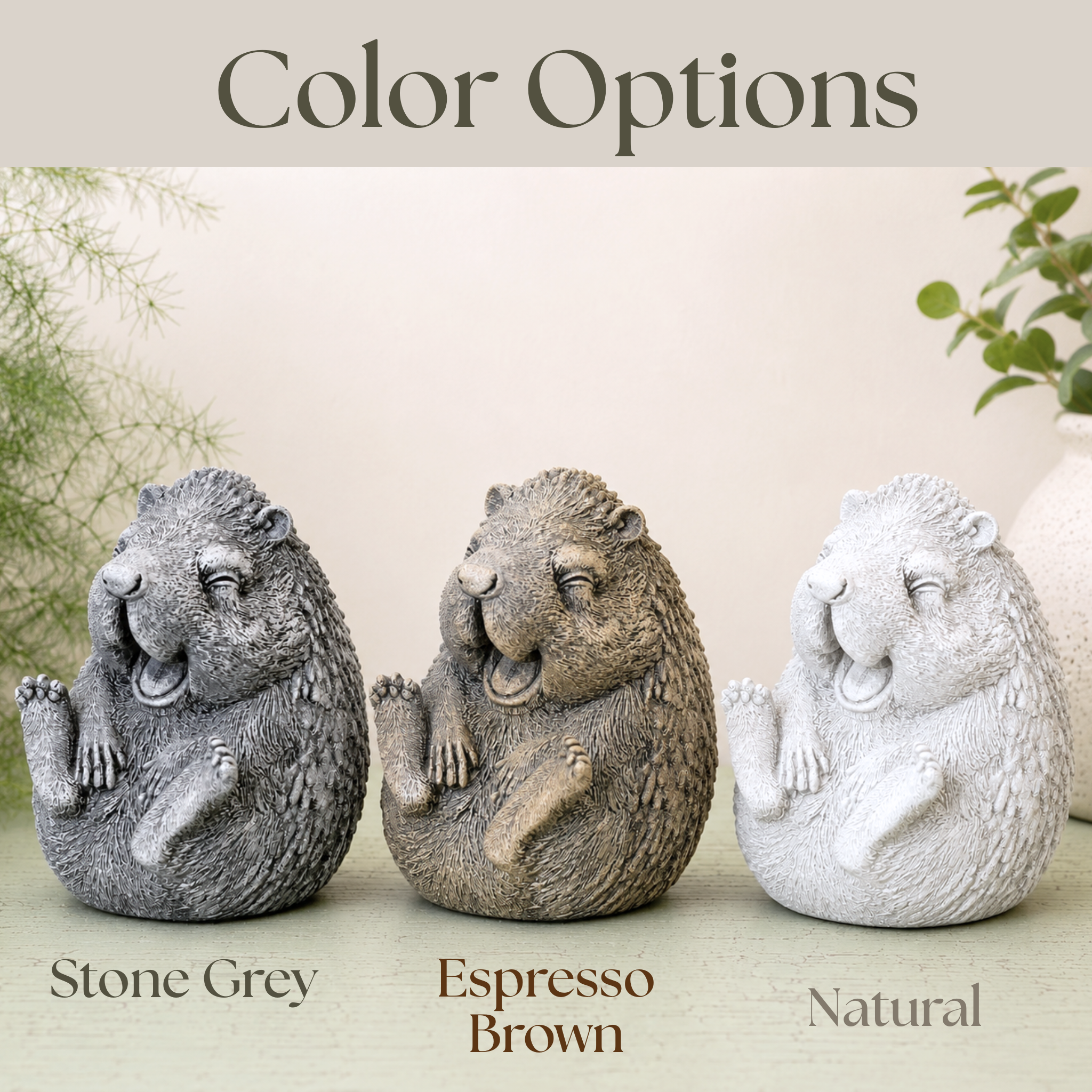 Happy Hedgehog Concrete Statue | Garden Statue | Hedgehog Decor | Doorstopper