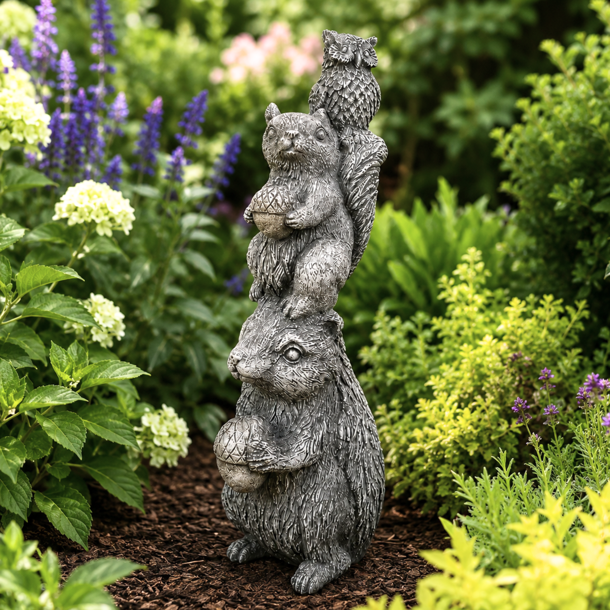 Woodland Creatures Stacked | Squirrel Owl Hedgehog
